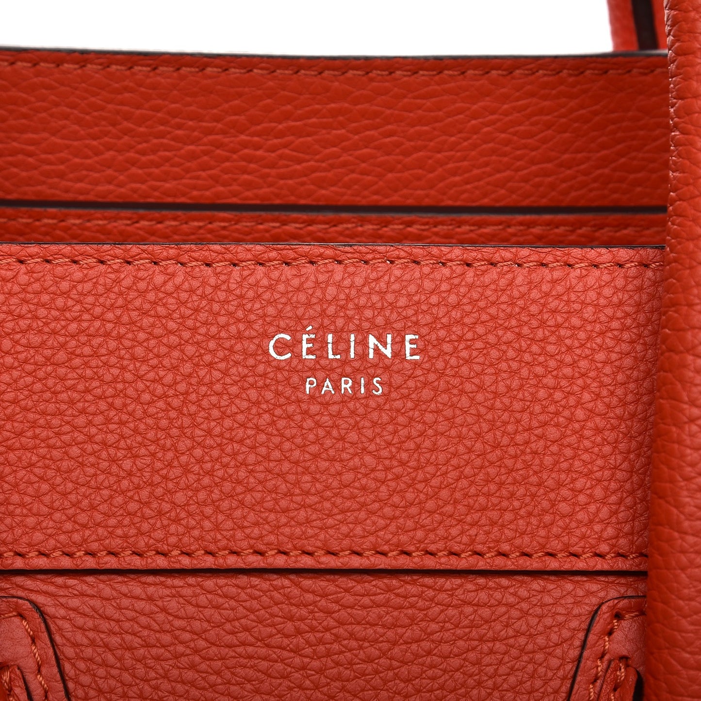 Drummed Calfskin Mini Luggage Vermillion