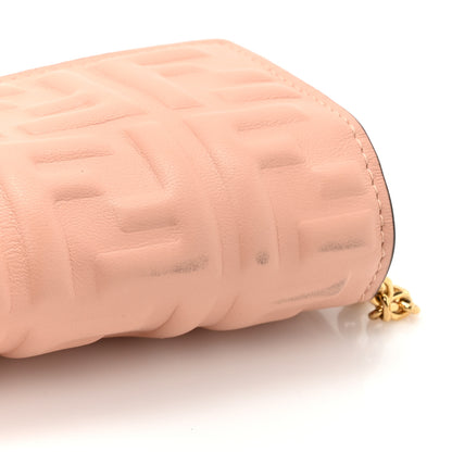 Fendi Nappa Matisse FF Embossed Continental Wallet On Chain Baby Pink 14 of 15