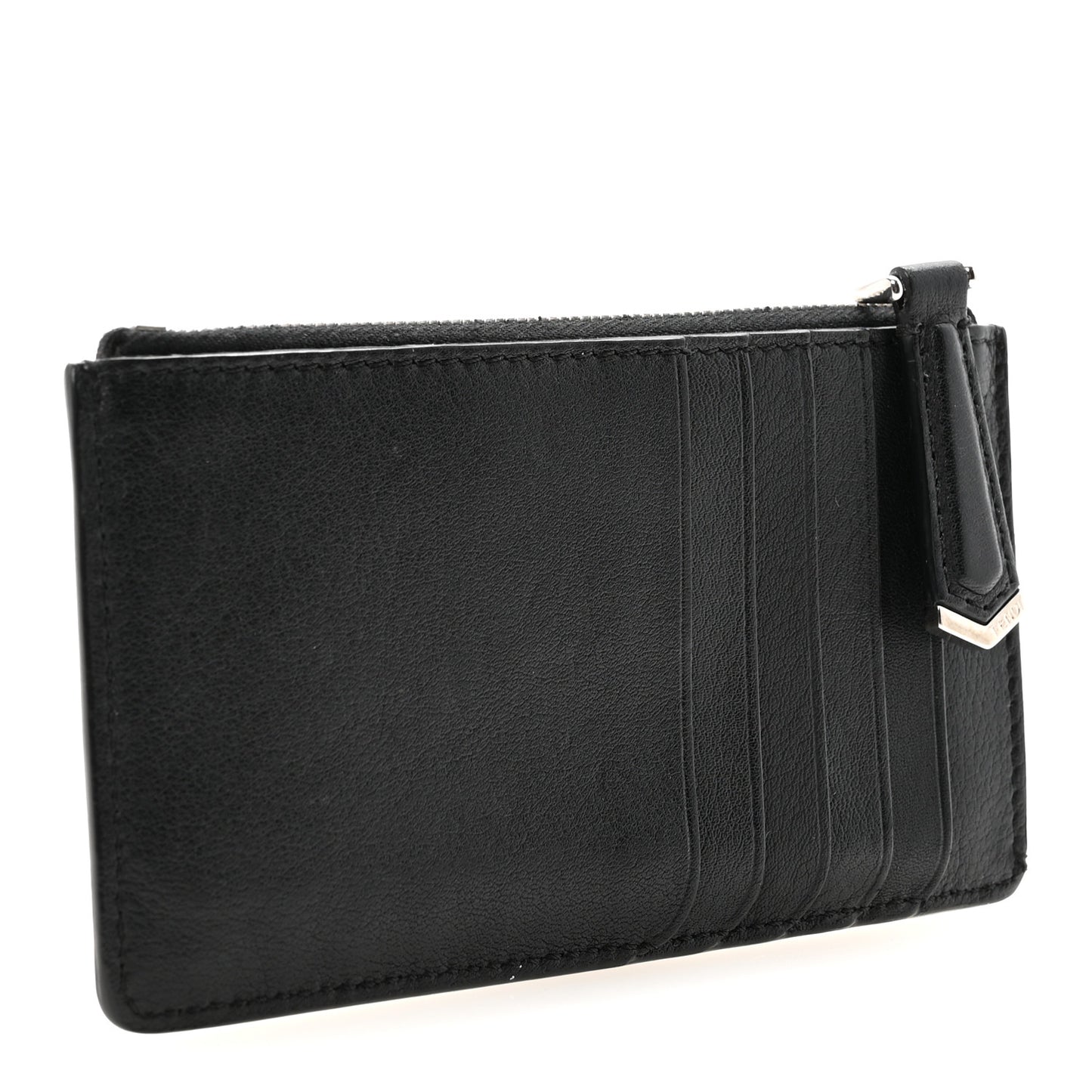 Vitello Dolce Mink Fur Hypnoteyes Zip Card Holder Black Yellow