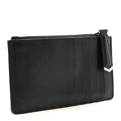 Fendi Vitello Dolce Mink Fur Hypnoteyes Zip Card Holder Black Yellow 3 of 7