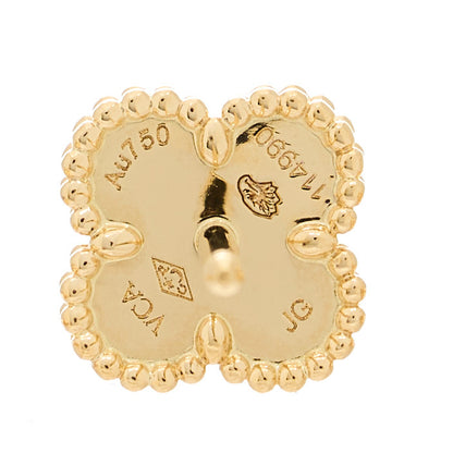 Van Cleef & Arpels 18K Yellow Gold Black Onyx Sweet Alhambra Earrings 4 of 5