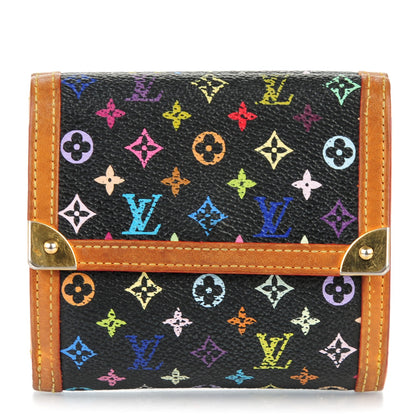 Louis Vuitton Monogram Multicolor Porte-Monnaie Billets Wallet Black 1 of 11