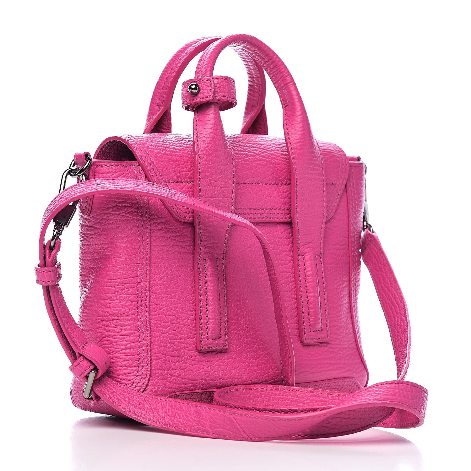 3.1 Phillip Lim 3.1 Textured Calfskin Mini Pashli Satchel Fuchsia 3 of 10