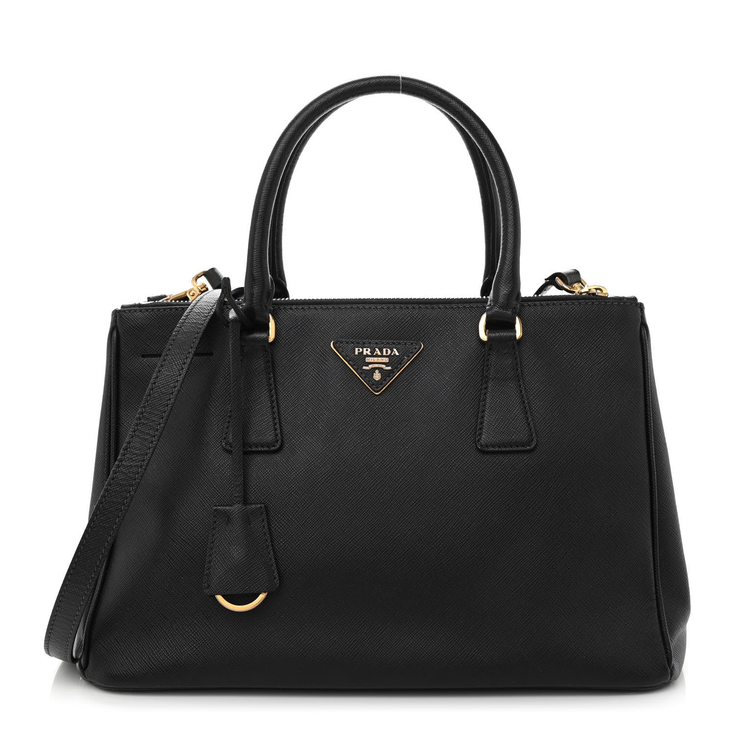 Prada Saffiano Small Galleria Double Zip Tote Black 1 of 16