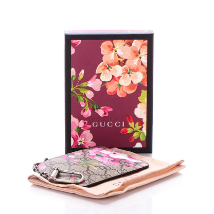 Gucci GG Supreme Monogram Blooms Key Ring Coin Case Beige Multicolor Dry Rose 4 of 6
