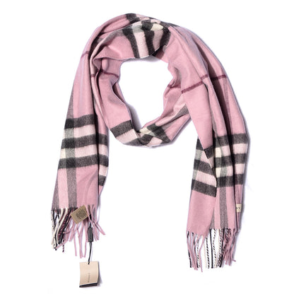 Burberry Cashmere Giant Check Scarf Pink Heather 1 of 5