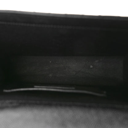 Saint Laurent Grain De Poudre Textured Mixed Matelasse Large Triquilt Monogram Monochrome Satchel Black 5 of 15