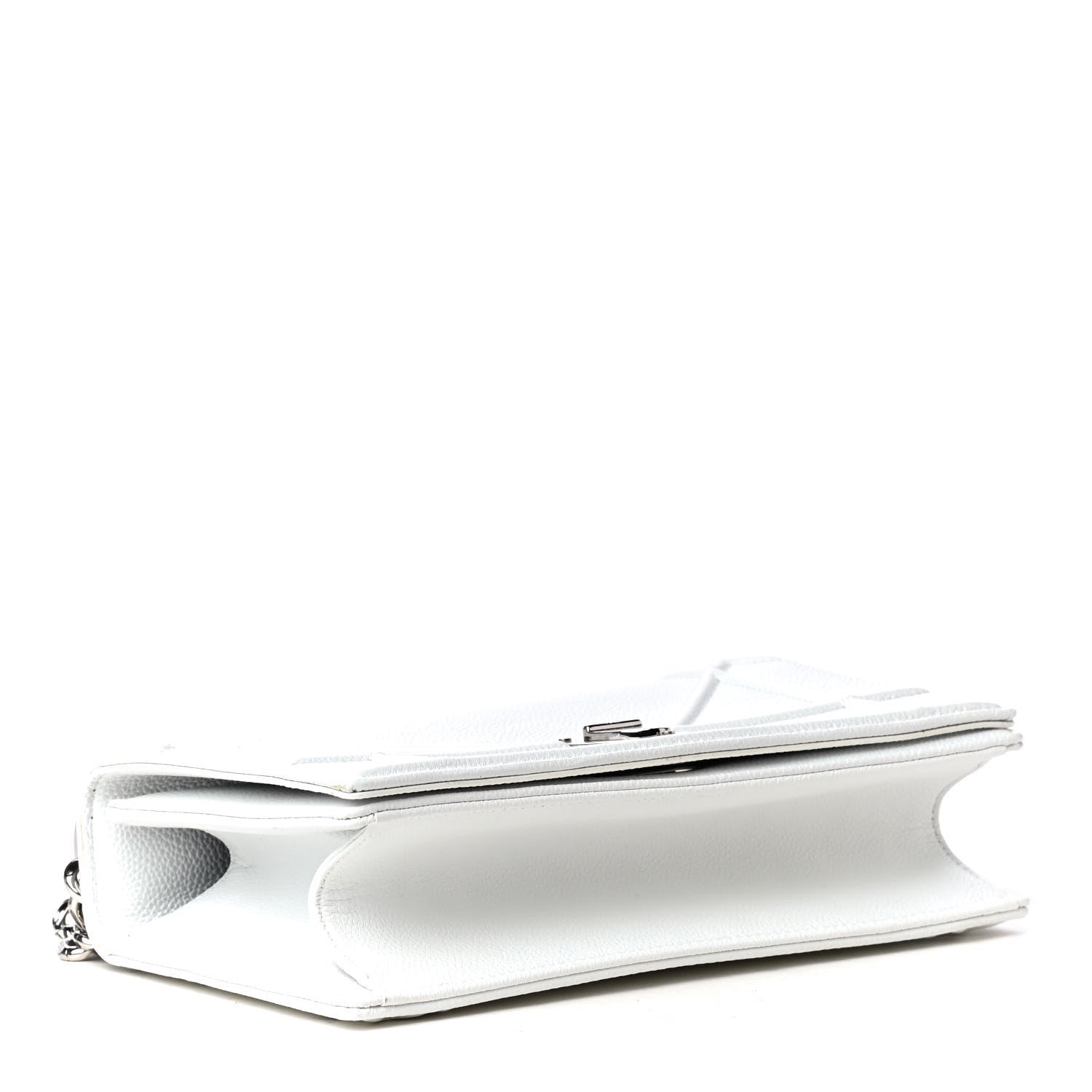 Christian Dior Grained Calfskin Small Diorama Flap Bag White 3 of 4