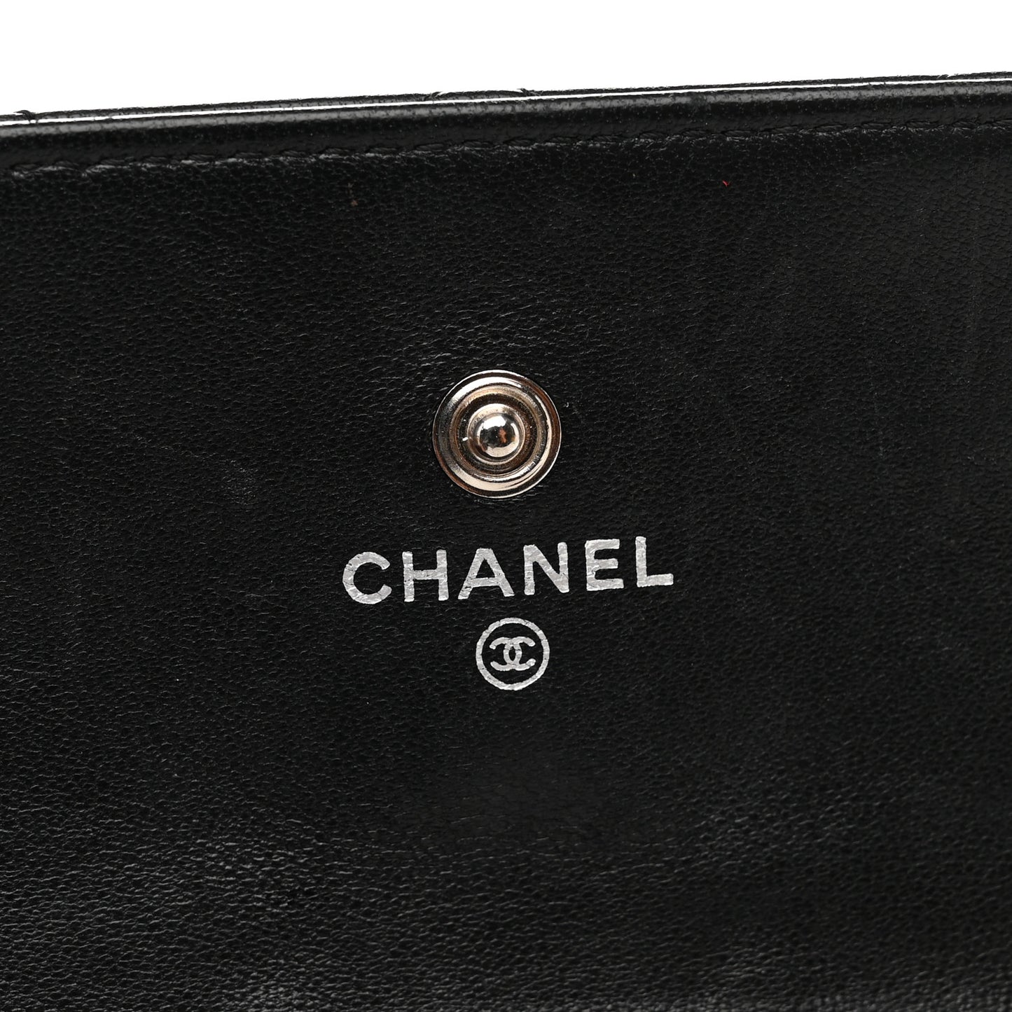 Lambskin Quilted Large Gusset Flap Wallet Black