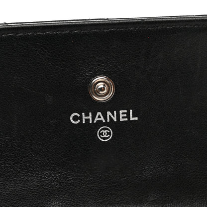 Chanel Lambskin Quilted Large Gusset Flap Wallet Black 7 of 8