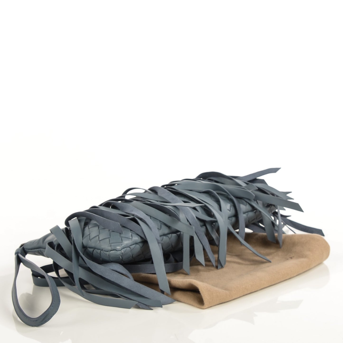 Nappa Intrecciato Fringe Pouch Krim
