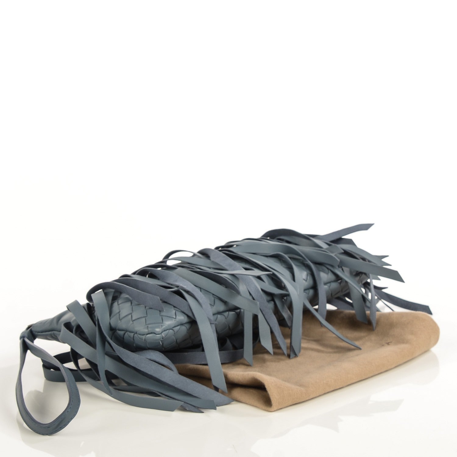 Bottega Veneta Nappa Intrecciato Fringe Pouch Krim 4 of 9