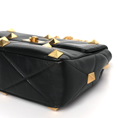 Valentino Garavani Nappa Large Roman Stud Shoulder Bag Black 8 of 8