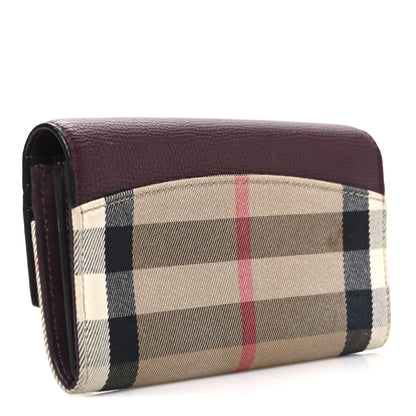Burberry Grainy Calfskin House Check Continental Wallet Mahogany Red 3 of 6
