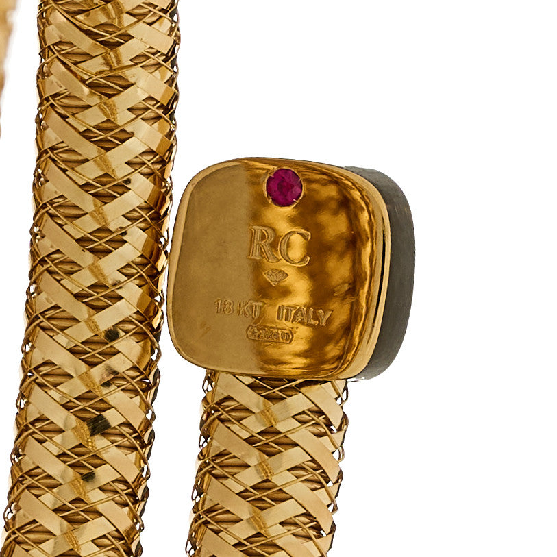 Roberto Coin 18K Yellow Gold Diamond Primavera Coiled Wrap Bracelet 3 of 3