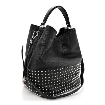 Burberry Calfskin Studded Medium Susanna Hobo Black 2 of 9