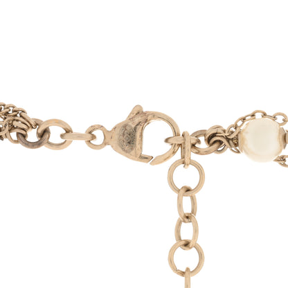 Chanel Pearl Crystal Multi Strand CC Long Necklace Gold 3 of 3