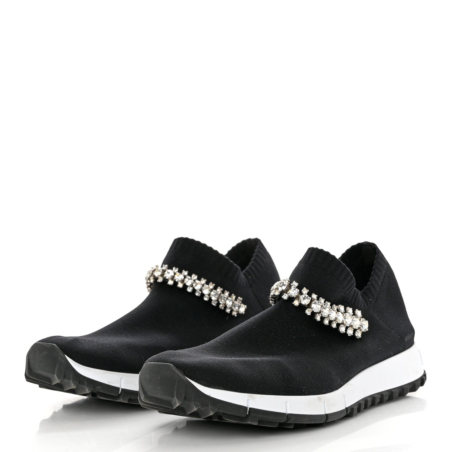Jimmy Choo Knit Crystal Verona Sneaker 37 Black 3 of 7