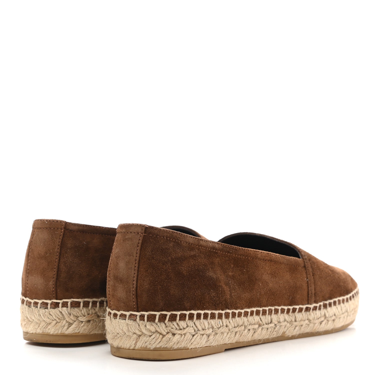 Saint Laurent Suede Monogram Espadrilles 38 Brown 4 of 8
