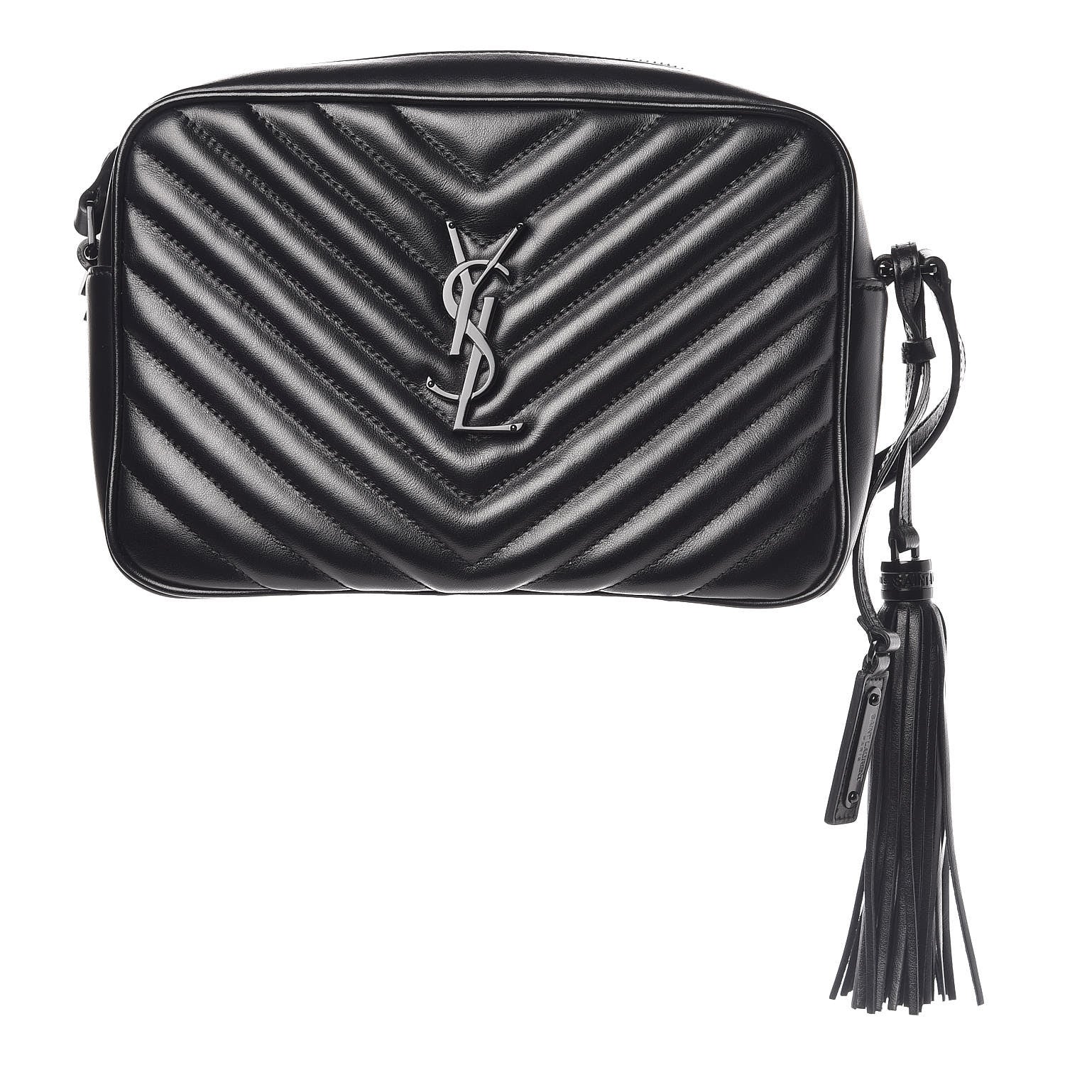 Saint Laurent Calfskin Matelasse Monogram Lou Camera Bag Black 1 of 8