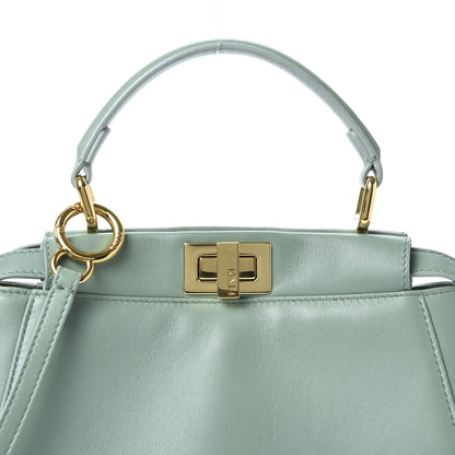 Fendi Nappa Mini Peekaboo Iconic Satchel Menta 9 of 9