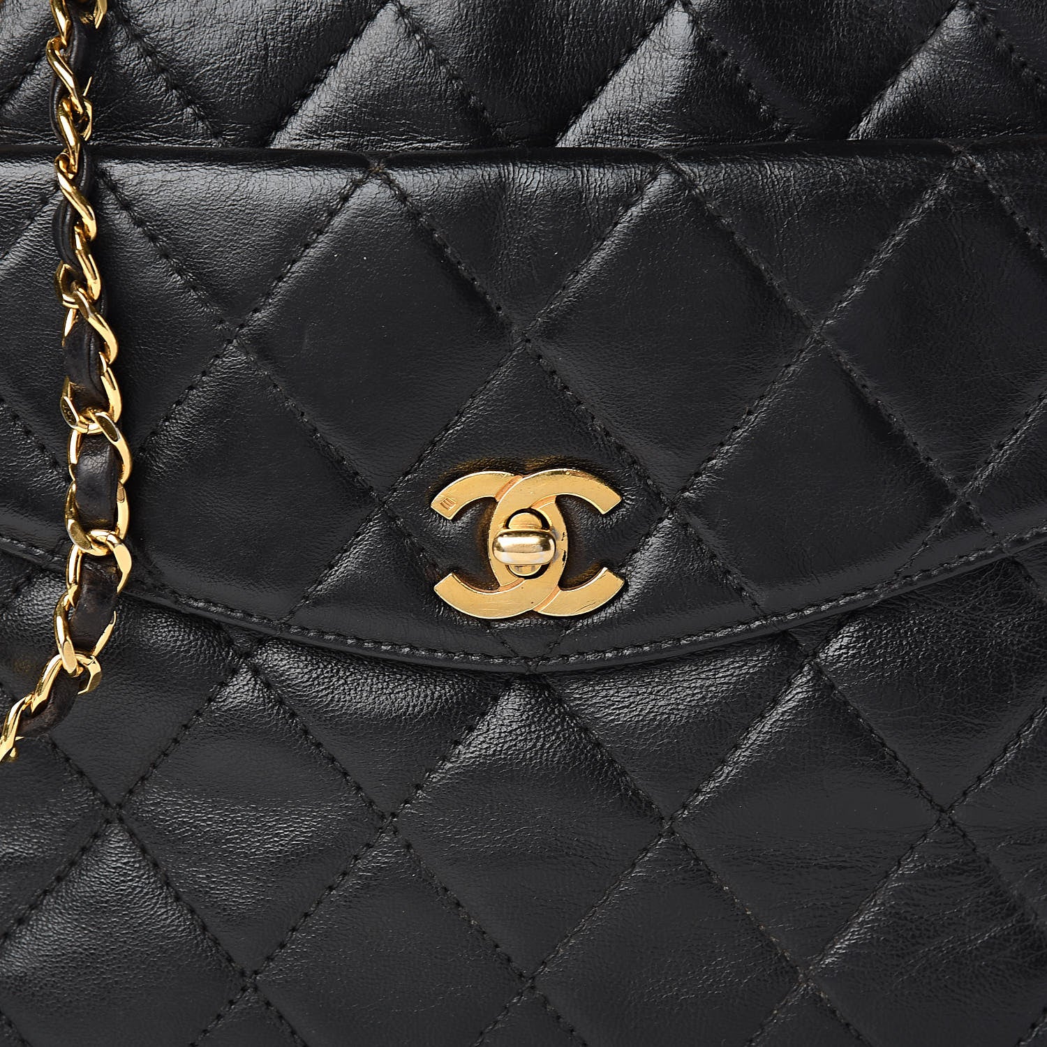 Chanel Lambskin Quilted Shoulder Bag Black 9 of 13