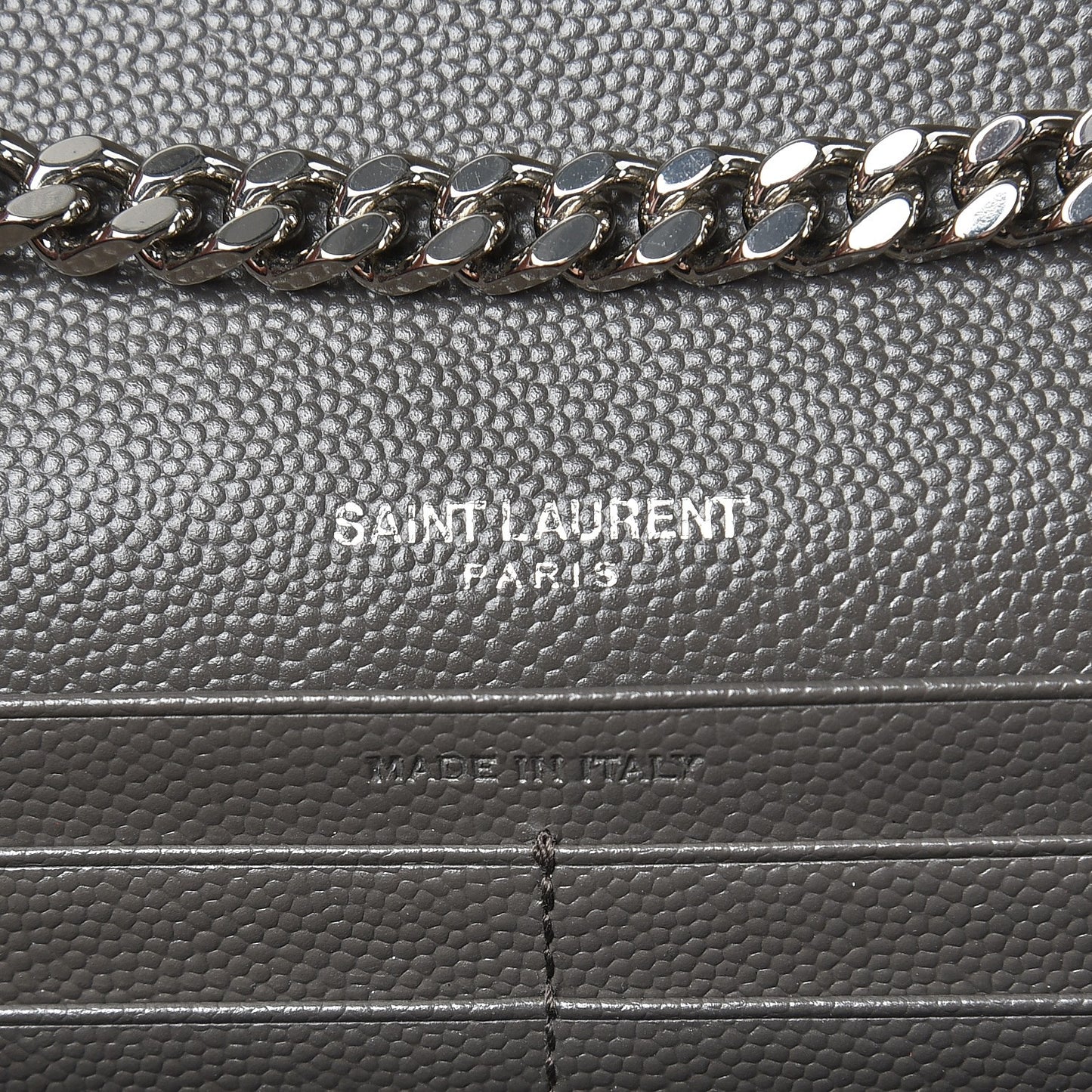 Grain De Poudre Matelasse Chevron Monogram Chain Wallet Earth