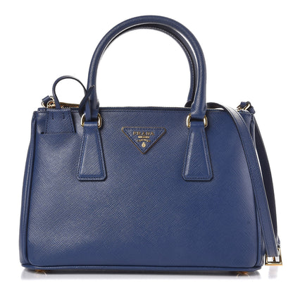 Prada Saffiano Mini Galleria Double Zip Tote Bleuette 1 of 7