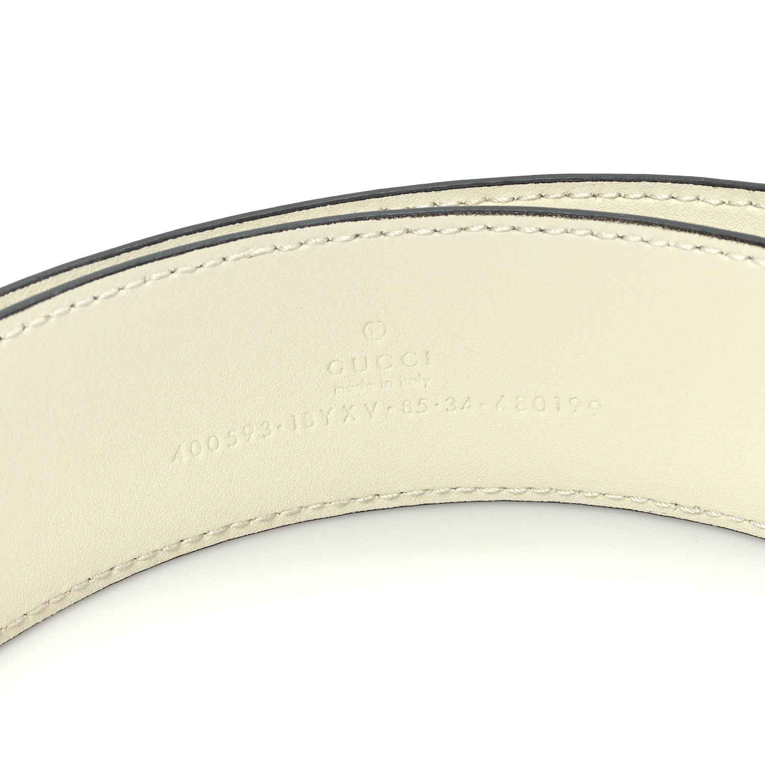 Gucci Azalea Calfskin Enamel Monochrome Double G 40mm Belt 85 34 Mystic White 3 of 5