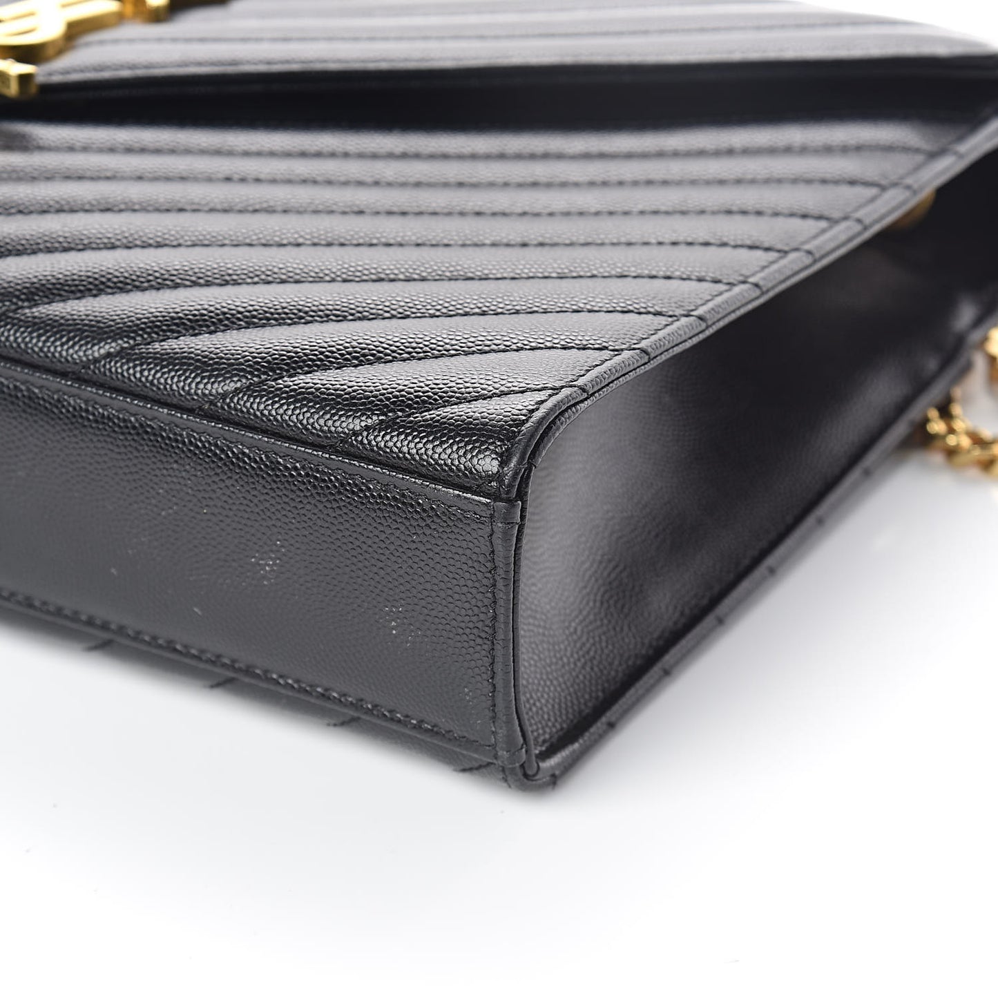 Grain De Poudre Matelasse Chevron Large Monogram Satchel Black