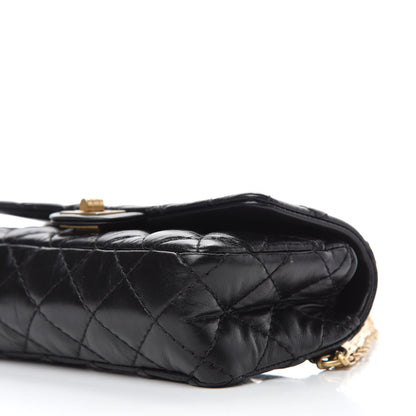 Chanel Aged Calfskin Quilted 2.55 Reissue Flap Belt Bag Clutch Black 7 of 11