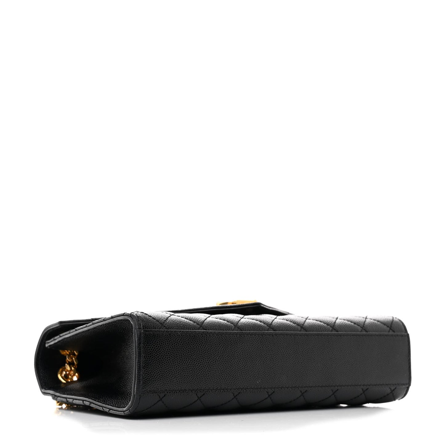 Grain De Poudre Textured Mixed Matelasse Triquilt Medium Monogram Satchel Black