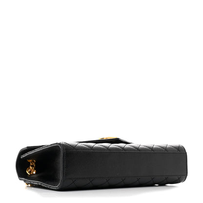 Saint Laurent Grain De Poudre Textured Mixed Matelasse Triquilt Medium Monogram Satchel Black 4 of 11