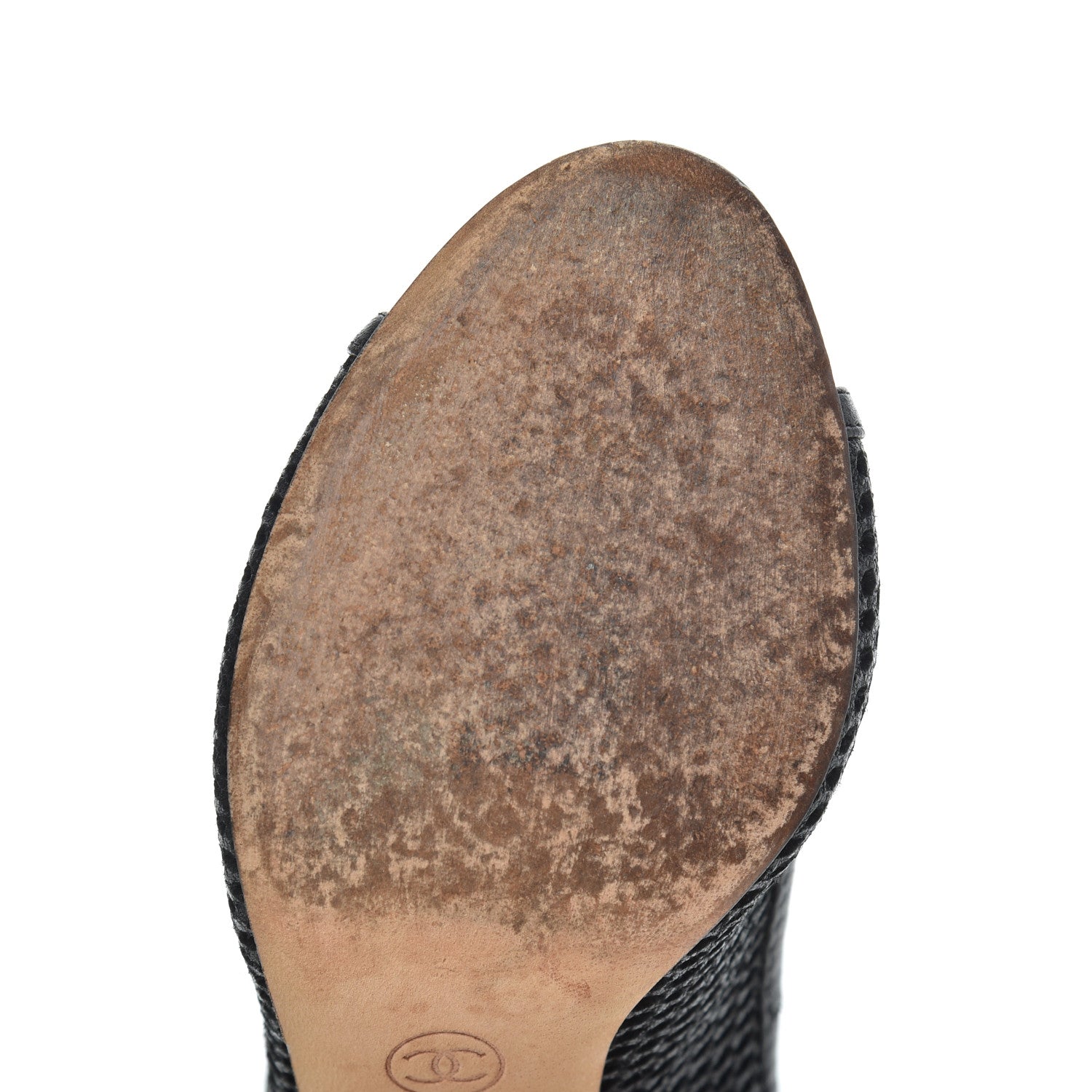 Chanel Lambskin Perforated CC Slingback Pumps 36 Black 9 of 17