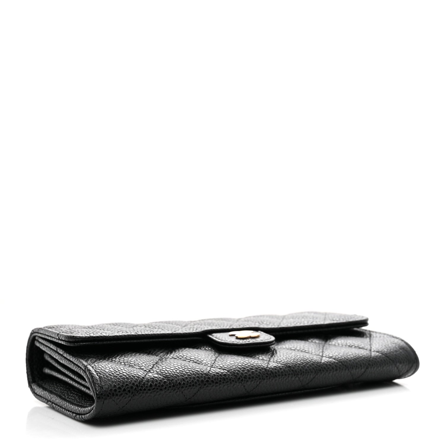 Chanel Caviar Quilted Large Gusset Flap Wallet Black 4 of 9