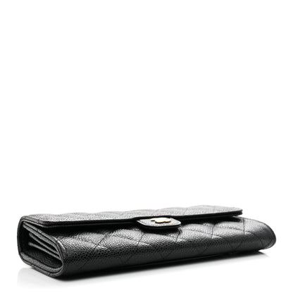 Chanel Caviar Quilted Large Gusset Flap Wallet Black 4 of 9