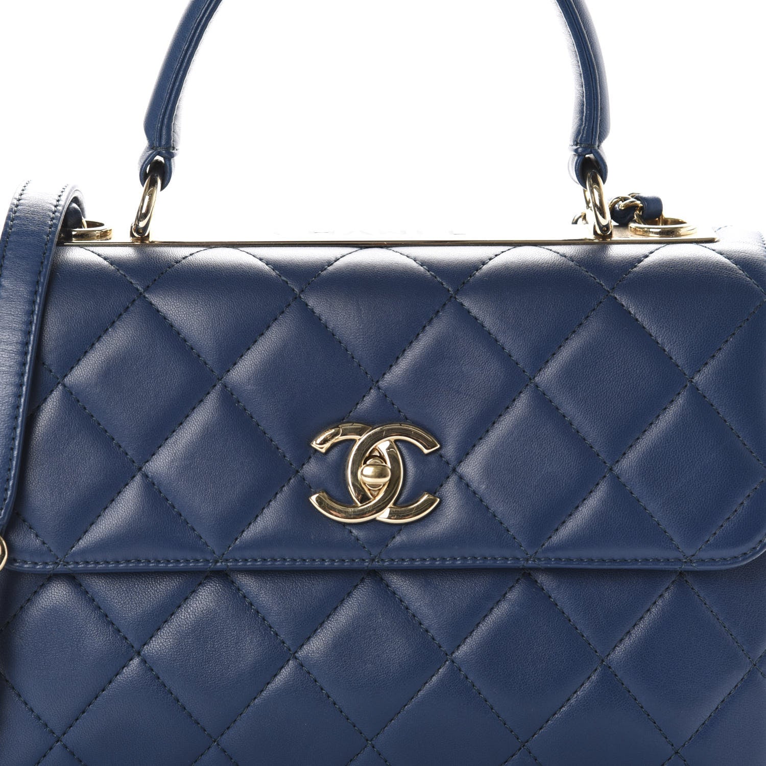 Chanel Lambskin Quilted Small Trendy CC Flap Dual Handle Bag Blue 10 of 10