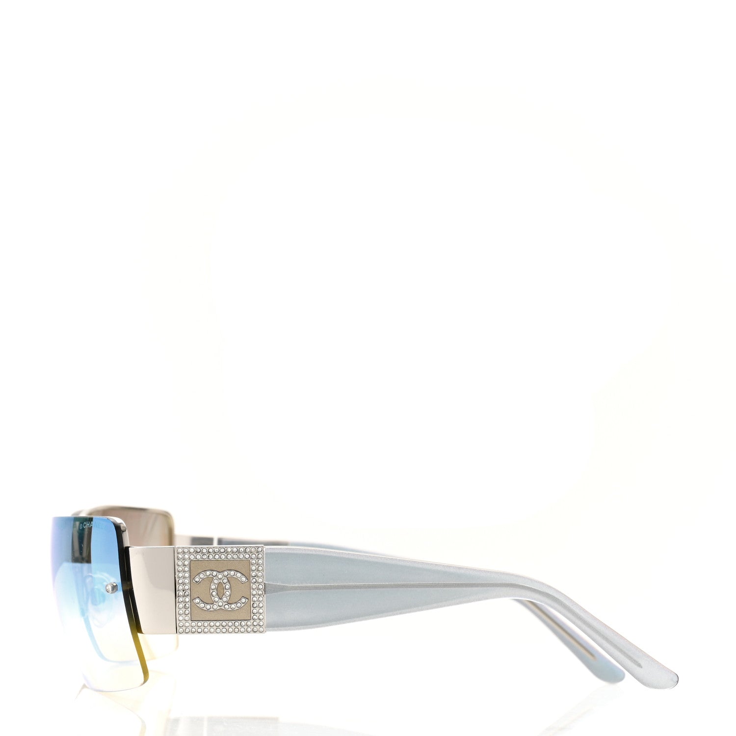 Chanel Crystal CC Sunglasses 4095-B Silver 3 of 8