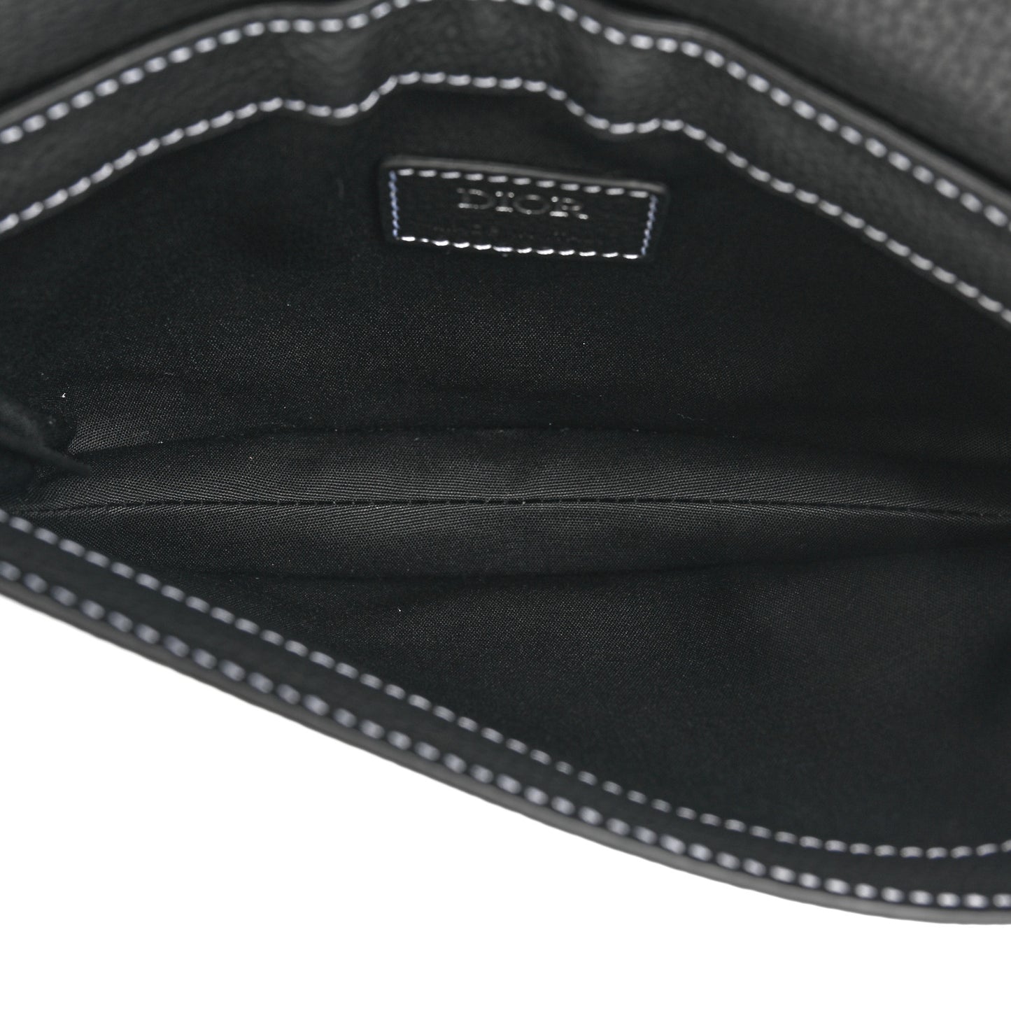 X KAWS Grained Calfskin Saddle Pouch Black