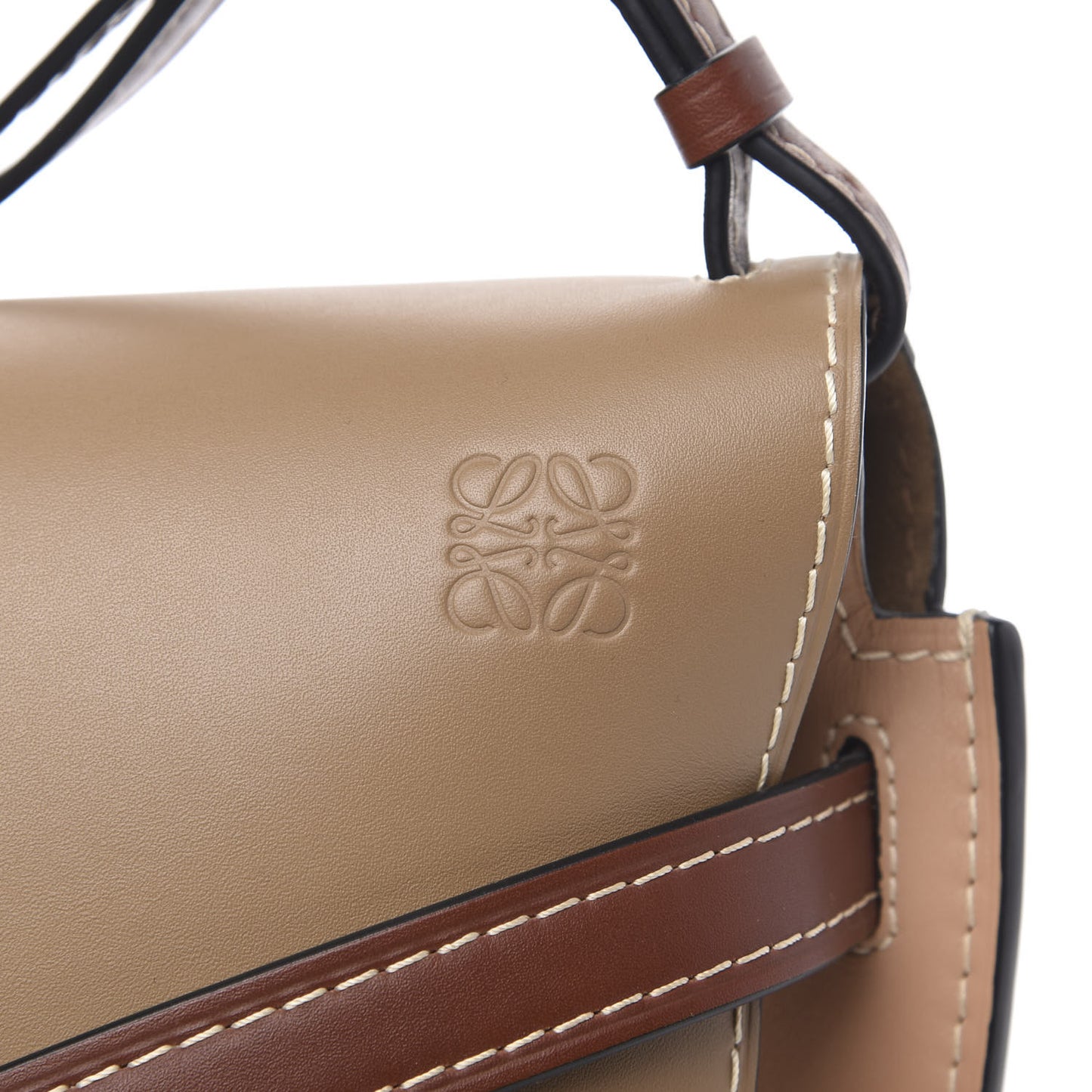 Calfskin Small Gate Crossbody Bag Taupe
