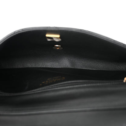 Chanel Lambskin Quilted Pearl CC Flap Clutch Black 5 of 11