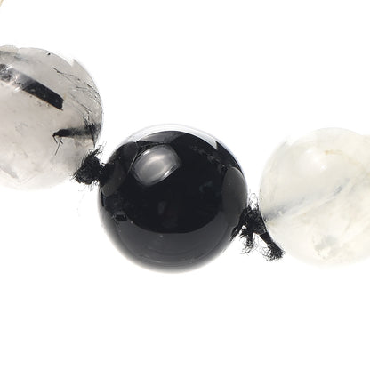 Tiffany Sterling Silver Black Onyx Tourmalinated Quartz Moonstone Bead Necklace 6 of 8