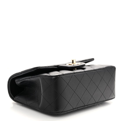 Chanel Lambskin Pearl Crystal Quilted Mini CC Lion Charm Top Handle Rectangular Flap Black 4 of 11
