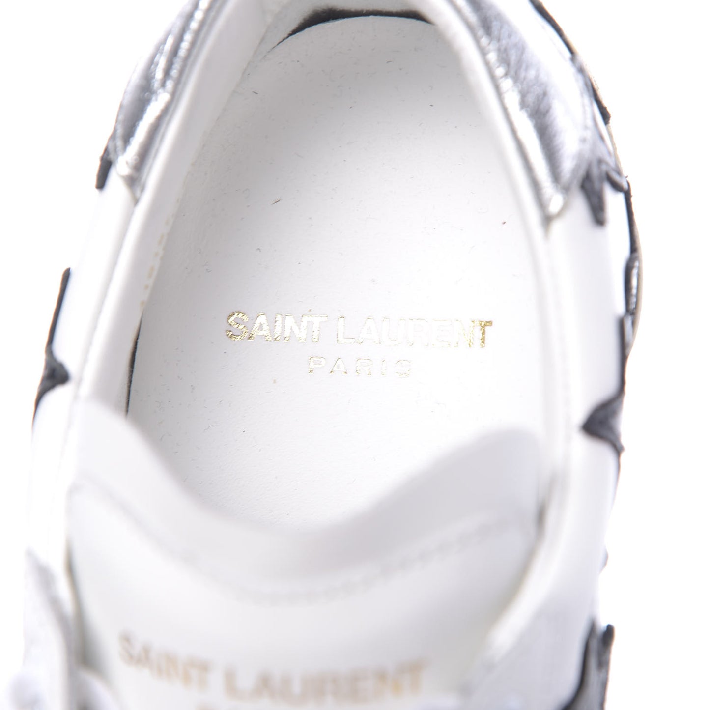 Calfskin Star Court Sneakers 35 White Black