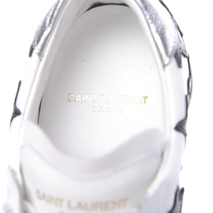 Saint Laurent Calfskin Star Court Sneakers 35 White Black 6 of 9
