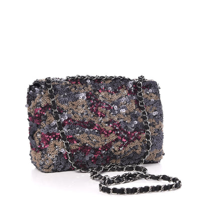 Chanel Sequin Medium Single Flap Anthracite Taupe Bordeaux 4 of 8