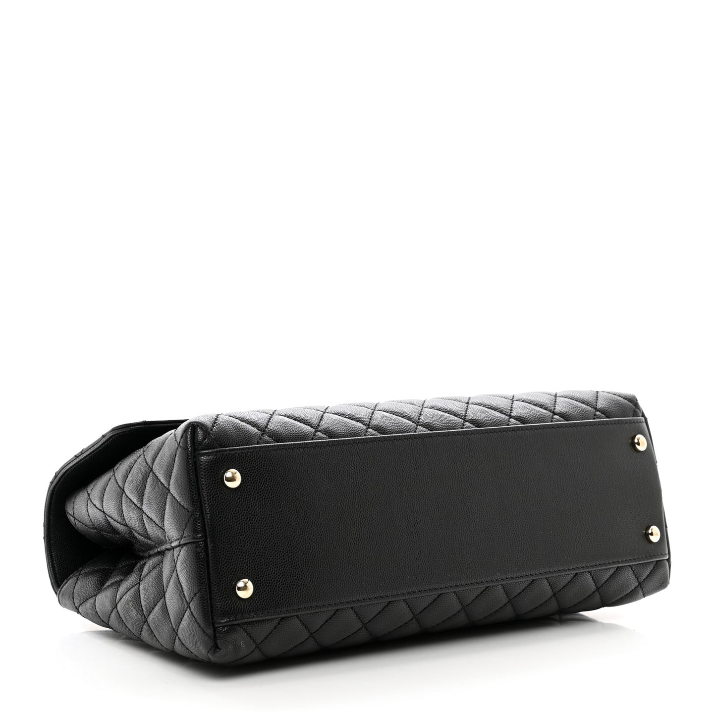 Caviar Quilted Medium Coco Handle Flap Black