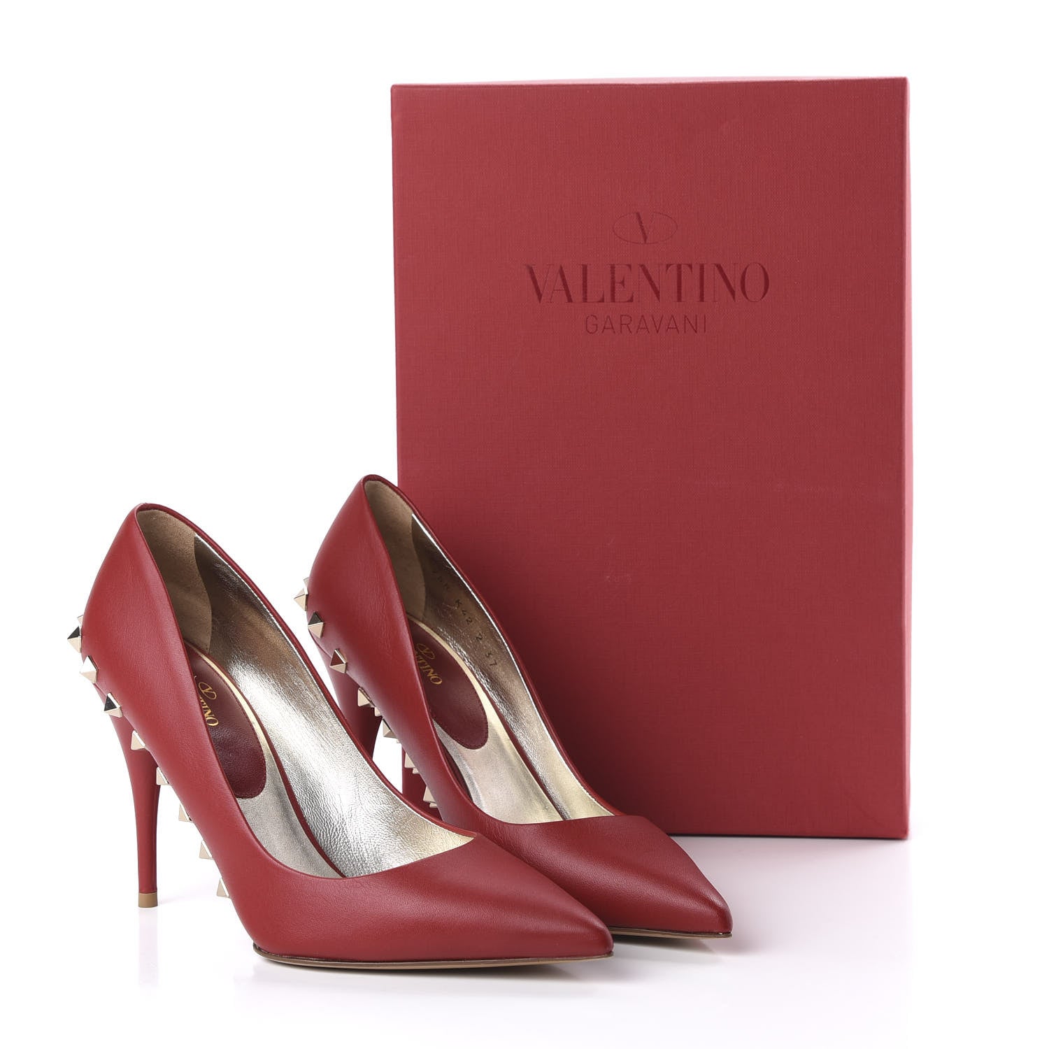 Valentino Garavani Nappa Rockstud Jaw Stud 100mm Pumps 37 Rosso Valentino 9 of 9