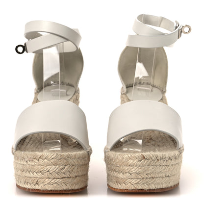 Hermes Calfskin Tipoli Espadrille Wedges 38 White 3 of 12