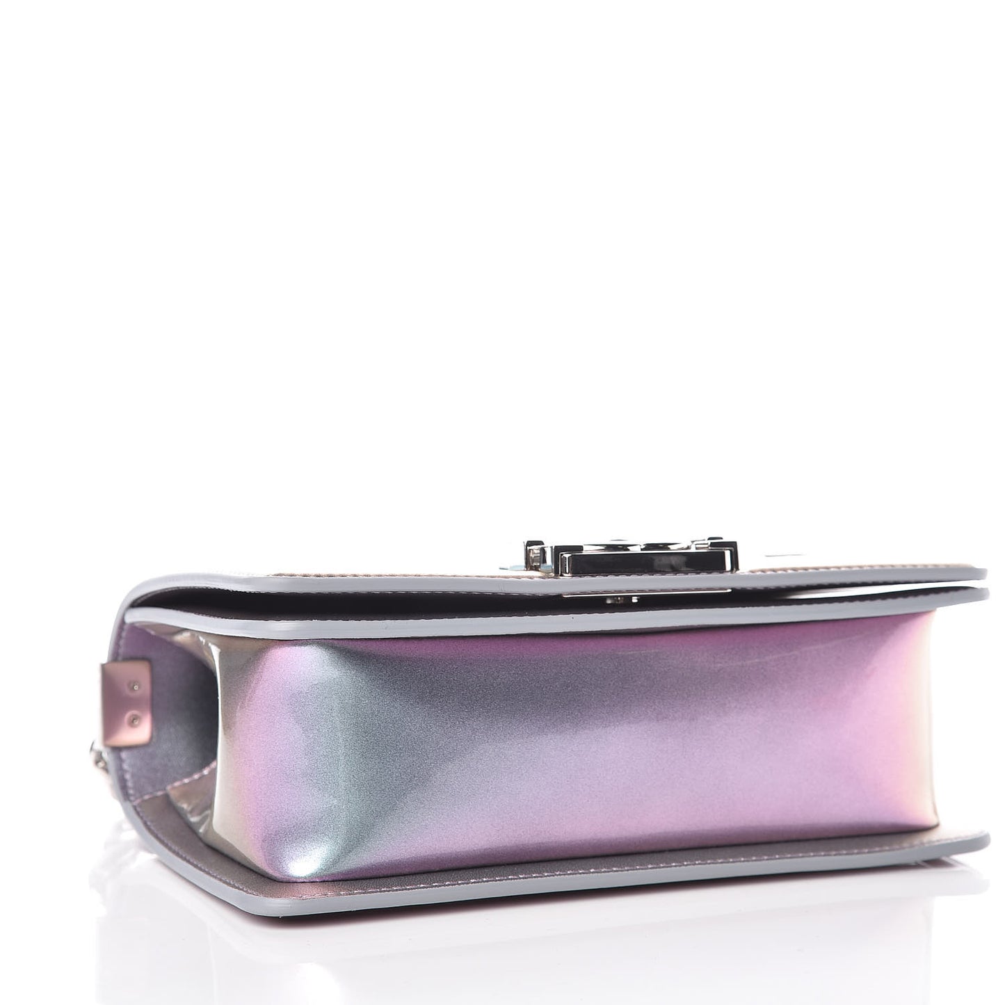 Iridescent Patent Calfskin PVC Quilted Small Boy Flap Light Purple